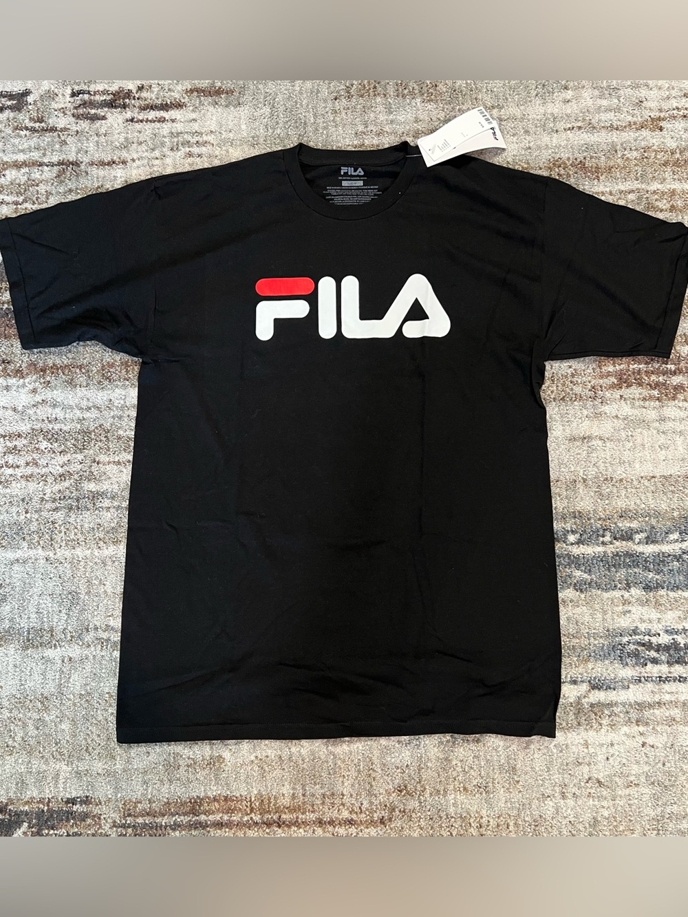 NEW FILA Logo Tee Black size Large